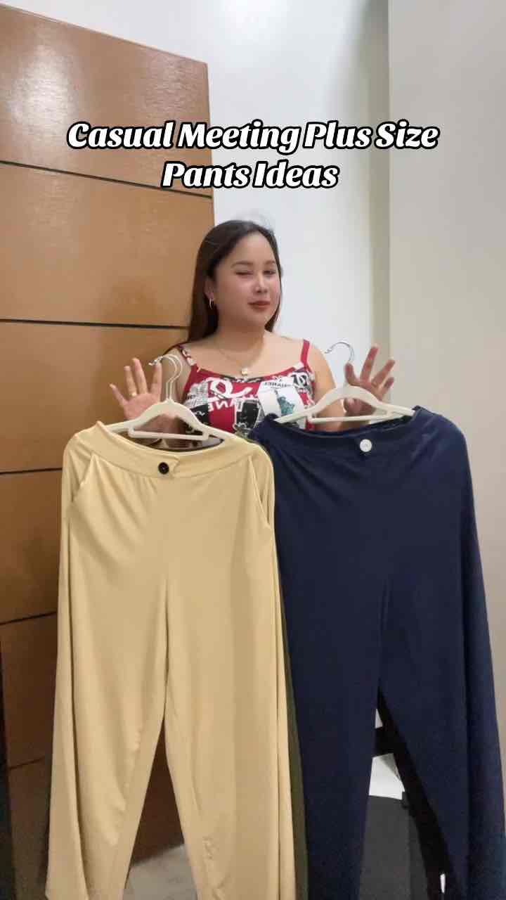 KNITTED WIDE LEG PANTS WITH 2 POCKETS PLUS SIZE L-3XL By LKOUtaytayclothing