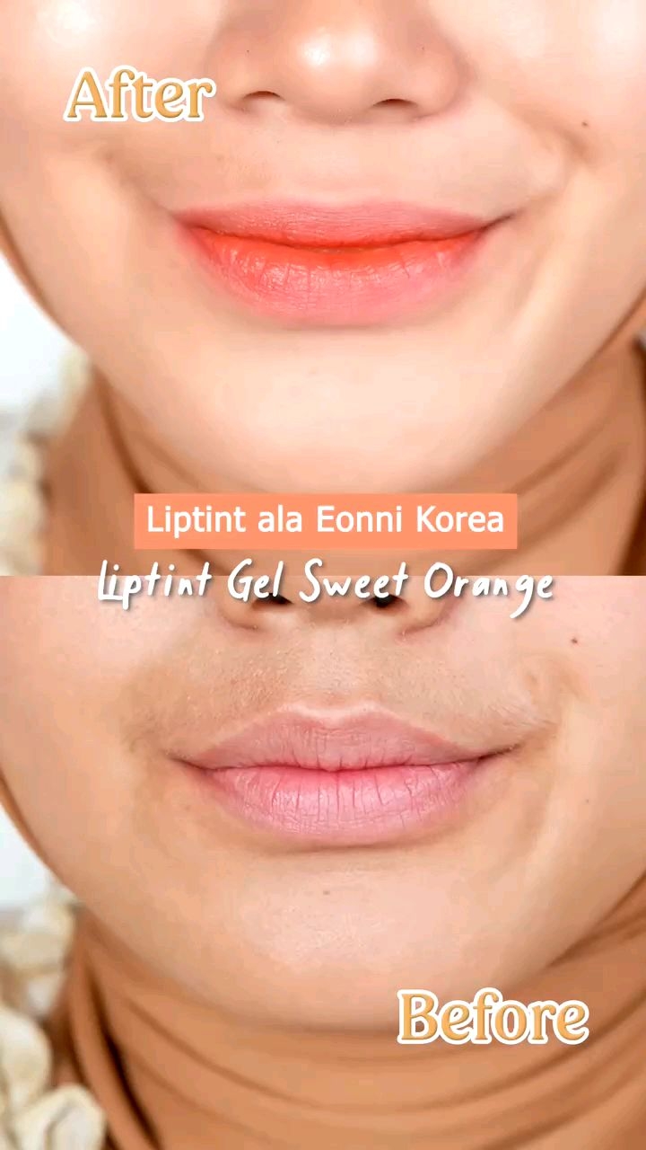 Lip Tint Gel Sweet Orange Tahan Lama Lembabkan Bibir