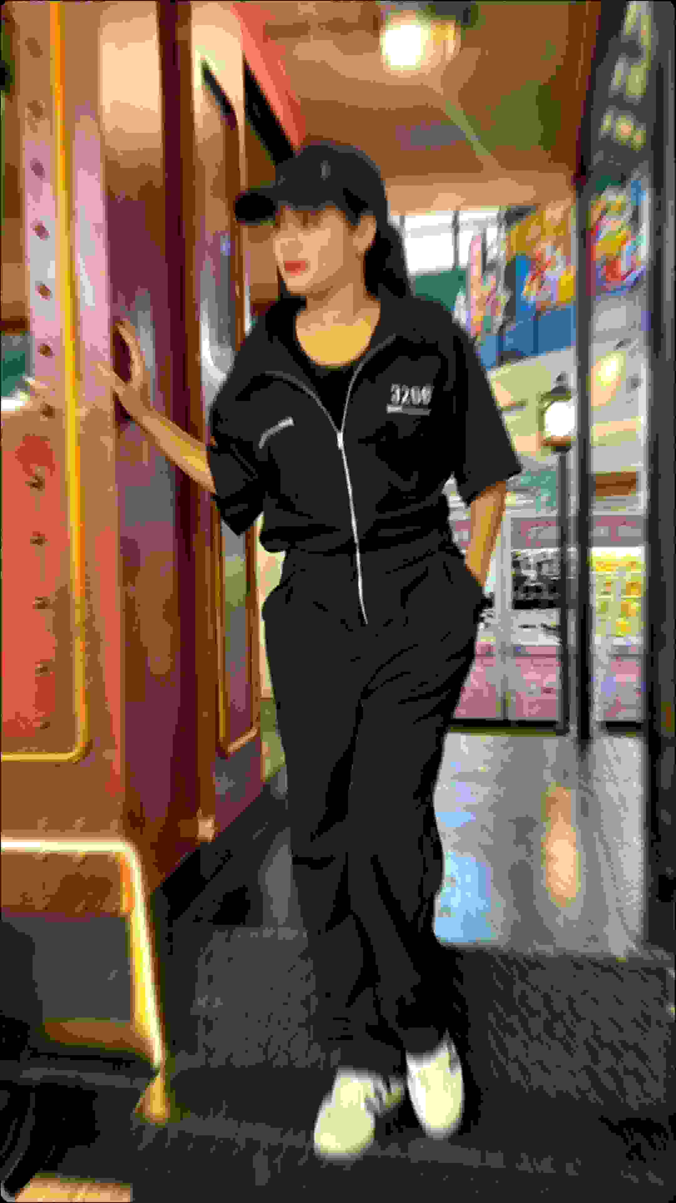 ชุดนักโทษ สีดำ แขนสั้น