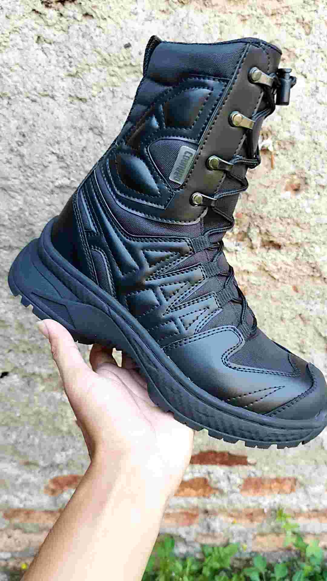 Sepatu Pdl Caanggo Terbaru Model Grengger Hitam PDL Tni Polri Secuirty Satpolpp Safety Ujung Besi
