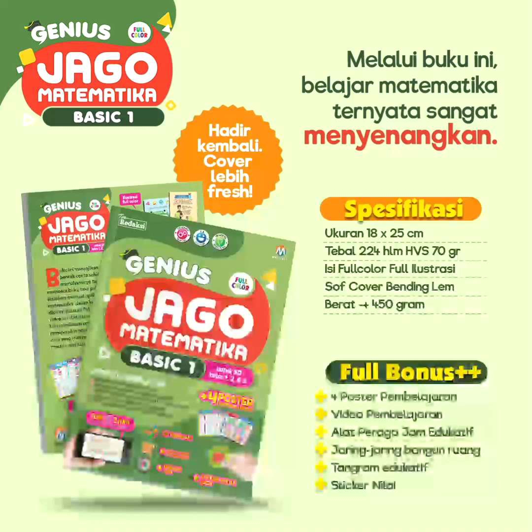 Buku Anak Genius Jago Matematika Basic 1 Ziyad Books