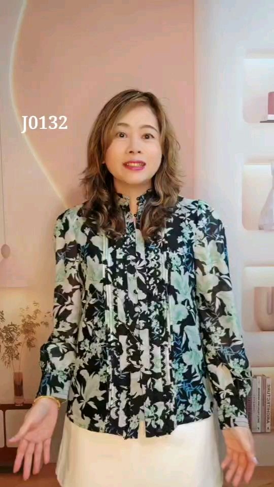 J0132 เสื้อ Joyce เบลาส์เชิ้ต ผ้าชีฟองซิลด์พิมพ์ลายใหม่ ผ้าเนื้อดีใส่สบาย มีกระดุมหน้า มีซับใน by PENNY CLOTH 888