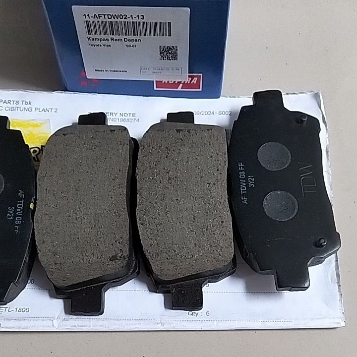 KAMPAS REM DEPAN BRAKE PAD TOYOTA VIOS THN 03-07 ALTIS THN 01-07 MEREK TDW ASPIRA ASTRA ORIGINAL 100%