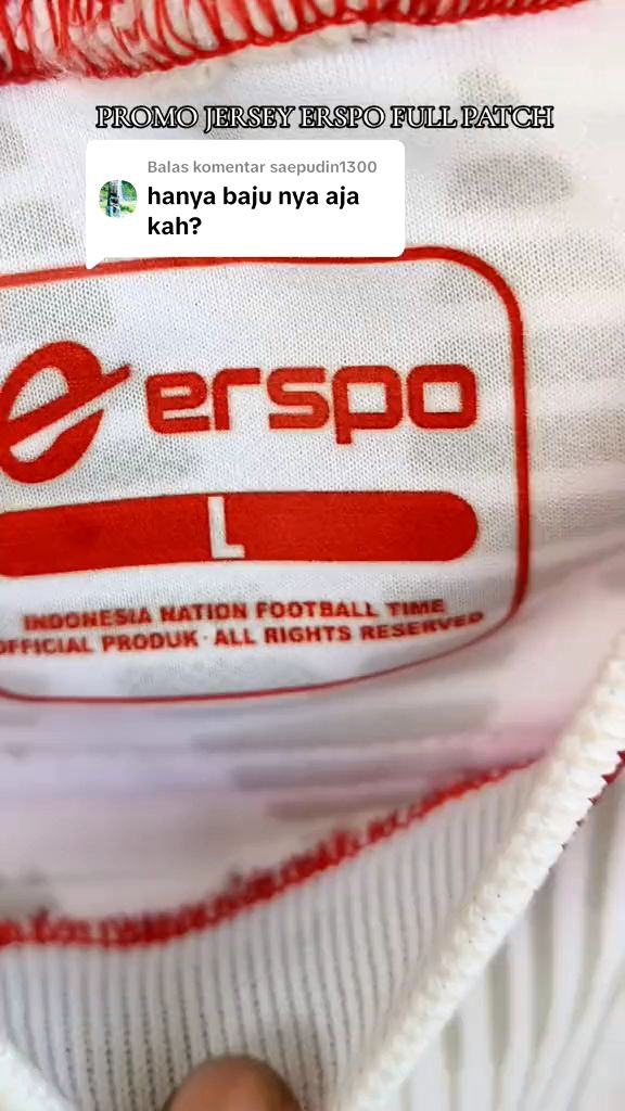 jersey ERSPO timnas indonesia // jersey timnas indonesia ERSPO warna putih logo timbul kualitas GO // jersey timnas indonesia ERSPO warna putih // jersey timnas indonesia warna putih ERSPO // jersey sepakbola