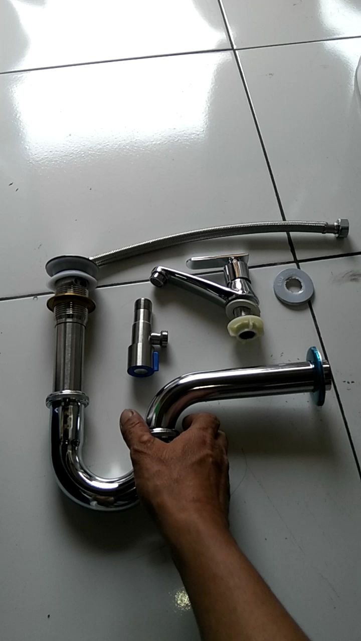 Sifon angsa stainless paket lengkap/Sifon wastafel stainless stop kran stainless selang anyam fleksibel stainless kran air babet finishing chrom