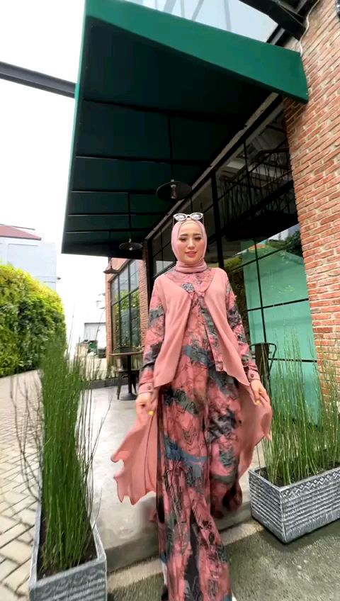 Zurra Colection / Arska GLZ / Gamis + outer / setelan gamis outer / dres gamis kekinian model terbaru
