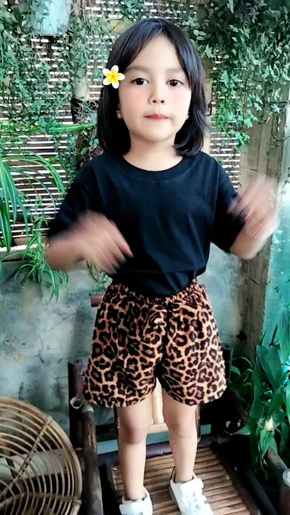 setelan anaknperempuan katun combad mix wolpice set macan 3-6 tahun