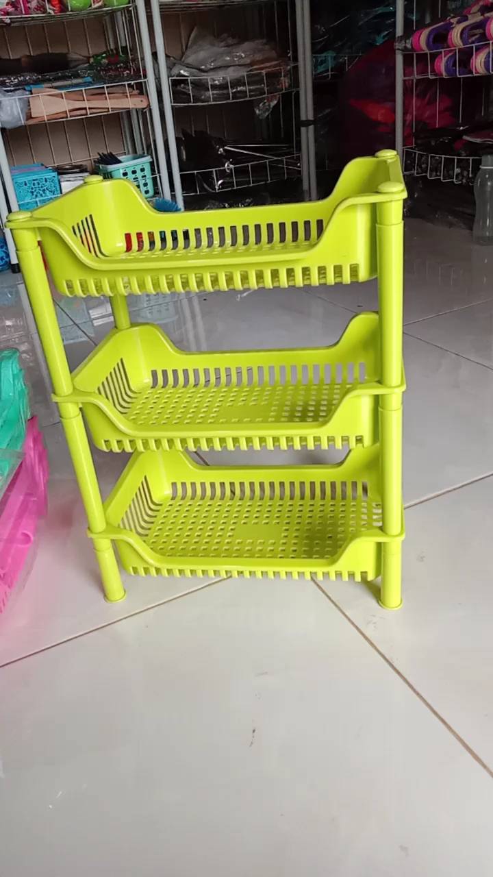 RAK PLUTO SUSUN 3/ RAK PLASTIK SUSUN 3 MURAH/ RAK PLASTIK CANTIK SERBAGUNA