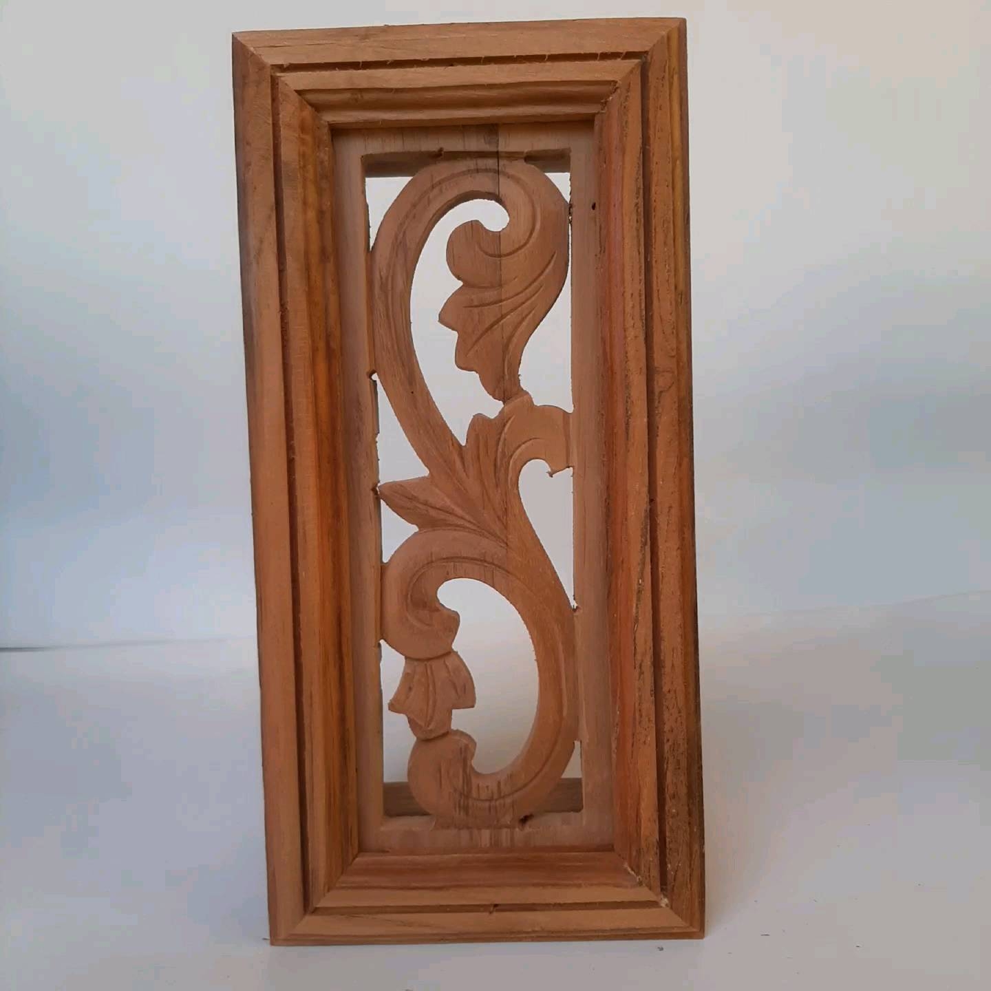 Loster / Roster kayu ventilasi boven angin-angin rumah kayu jati Jepara motif Long S ukuran 14x29