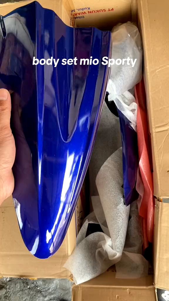 COVER FULL BODY HALUS MIO SPORTY BIRU PLUS STRIPING/SET BODY HALUS YAMAHA MIO SPORTY BIRU