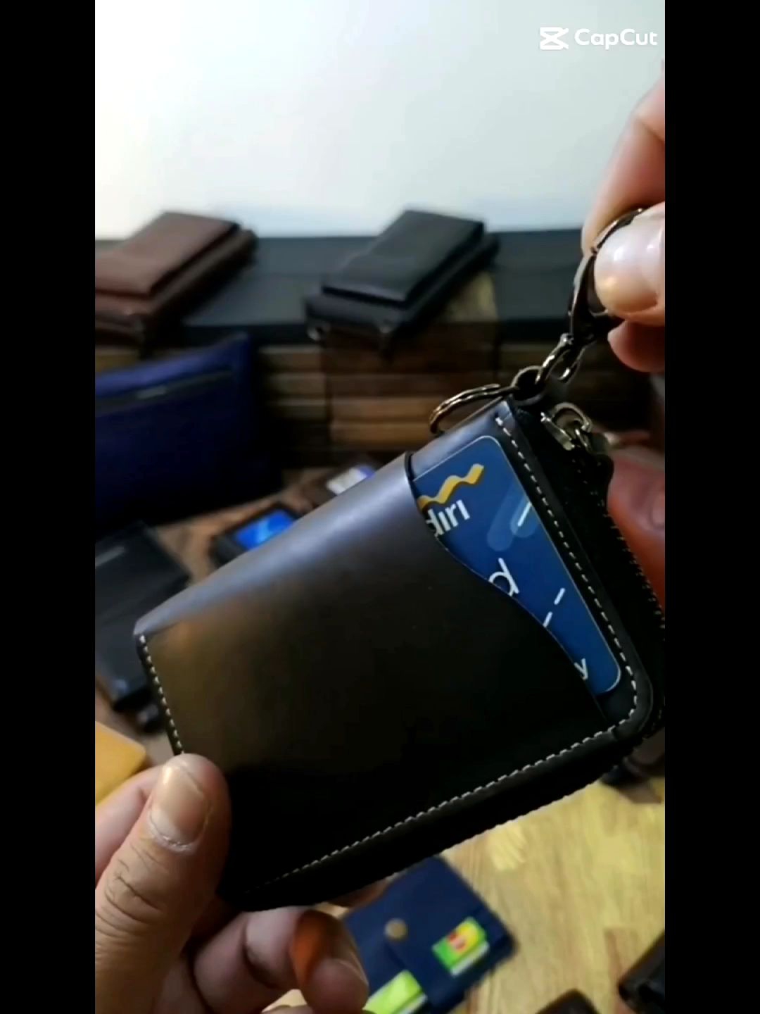 dompet STNK keyless mobil kulit sapi+resleting