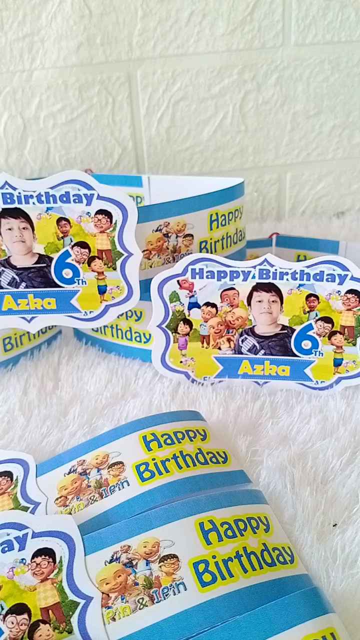 Topi Ulang Tahun Karakter Isi 50 Pcs: Desain Foto & Custom