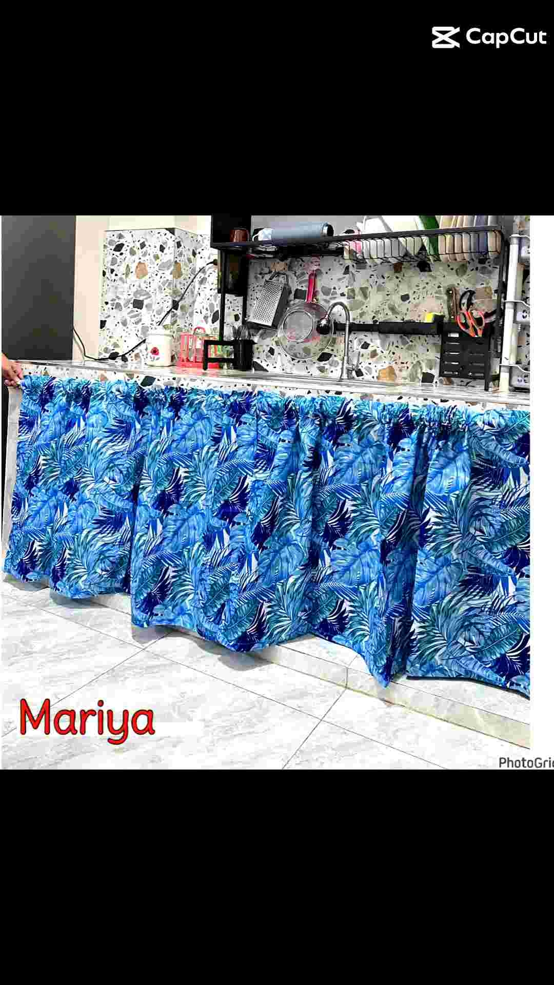 Printed Geaana Kitchen Sink Curtain Standard Size 58x30 Inches