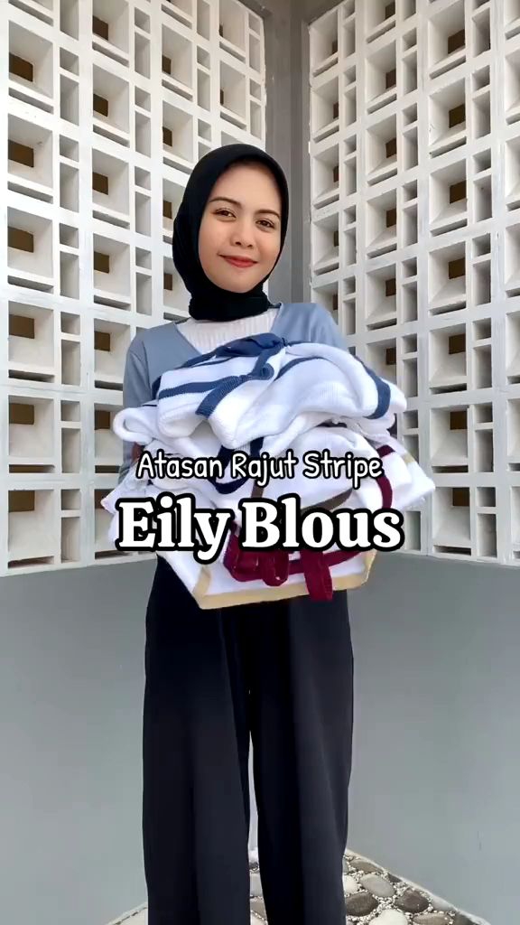 Atasan Rajut Wanita Salur Motof Tali Kerah Terbaru/ Rajut Wanita Salur Kekinian