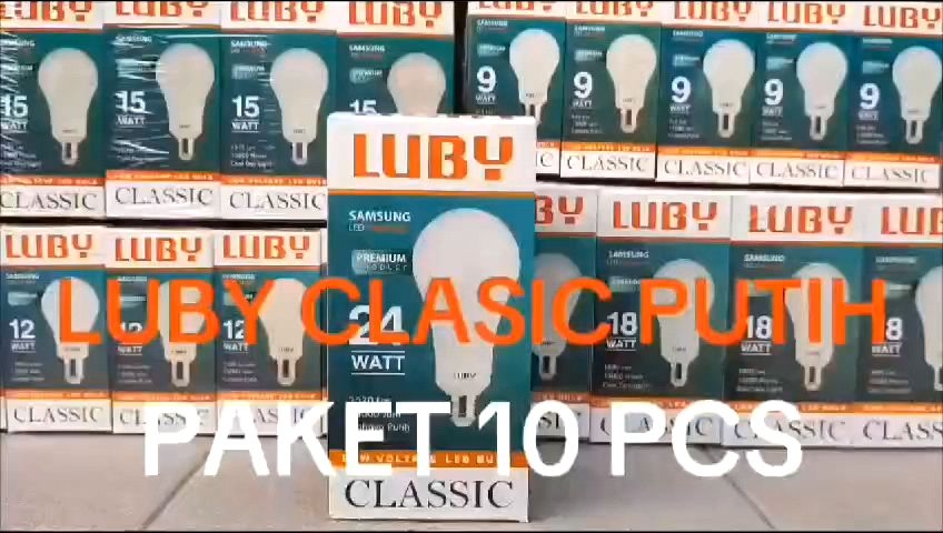 BOHLAM LED LUBY CAHAYA PUTIH PAKET 10 PCS 15 WATT