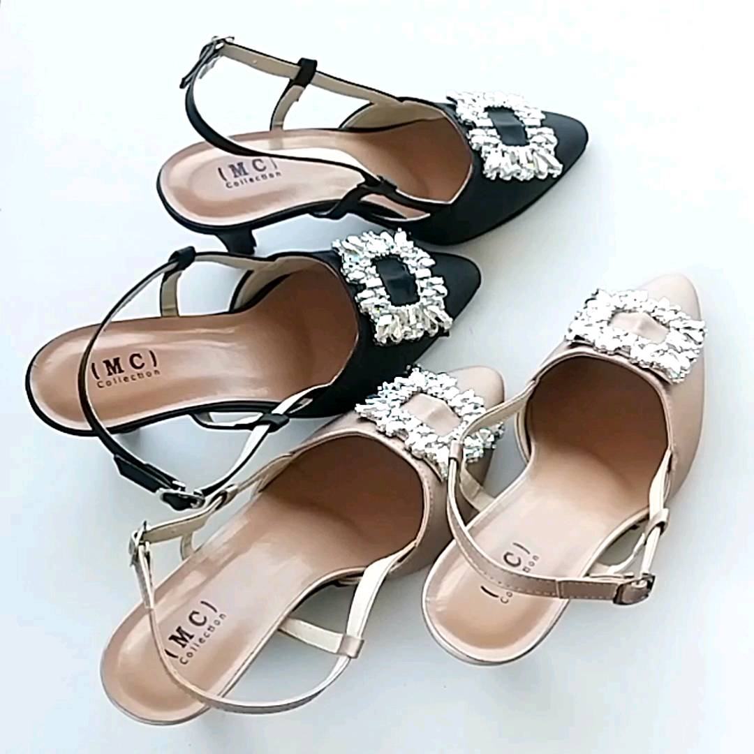 Sandal Flat Shoes Mules Wanita Kekinian Hak Lancip 7 CM Terbaru 2024 Bisa (COD)