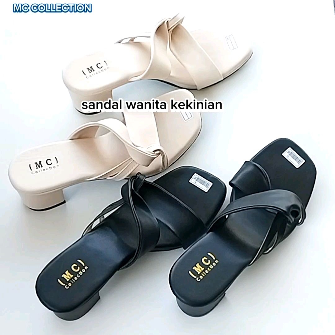 Sandal Flat Dewasa Hak Tahu 5 CM Model Tali Silang Terbaru 2024 (BISA COD)
