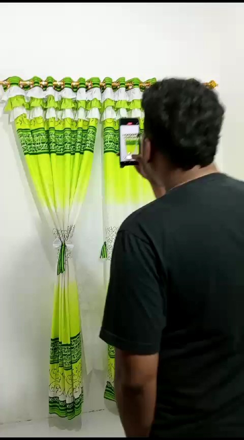 Gorden renda poni ring 12 UK 135x220cm pintu jendela dekorasi tali ( FREE PITA )