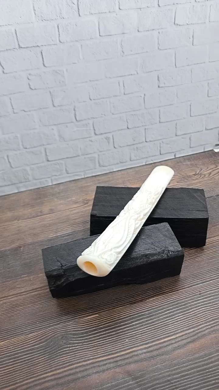 pipa once cangklong tulang kerbau ukir bunga A65