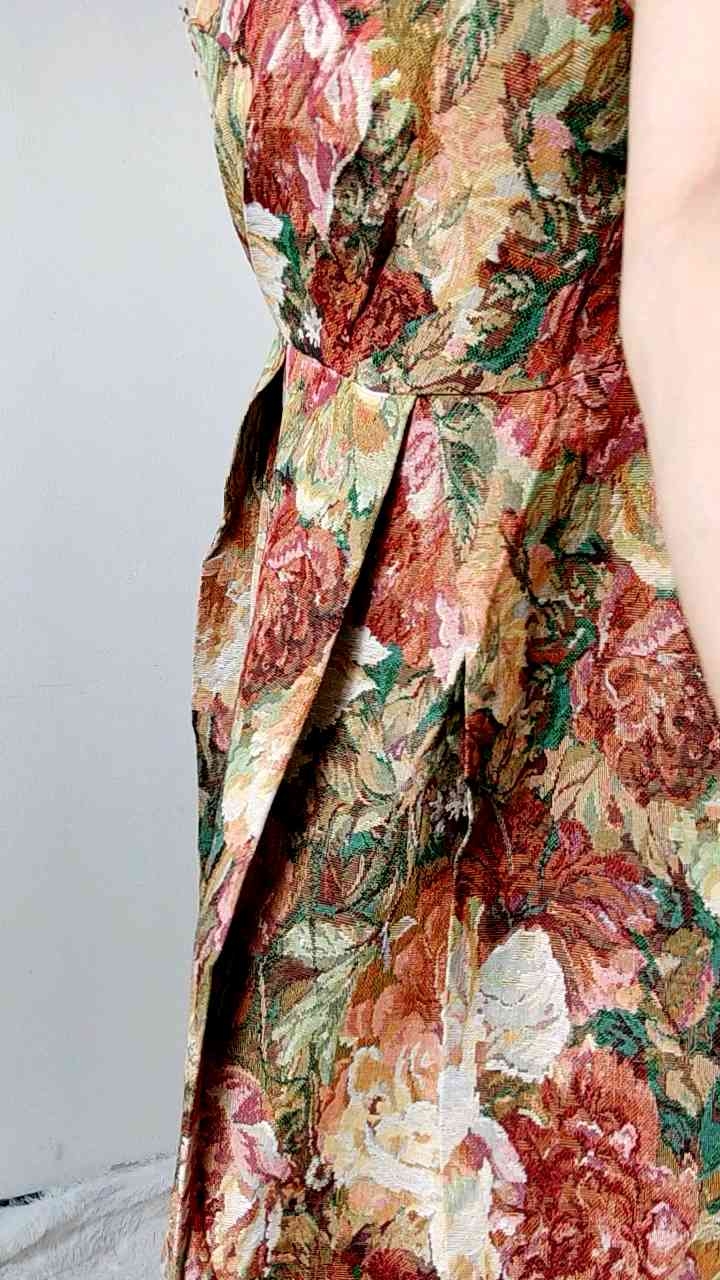 6930 Mayaca Vintage Flare Dress Bunga Import Gaun Elegan Retro Style