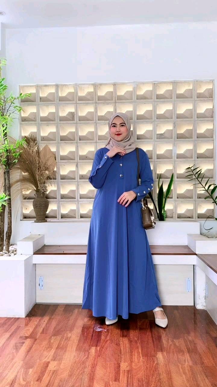 Gamis Dress Abaya Muslim Remaja Terbaru Inara Knit Premium Busui Wudhu Friendly