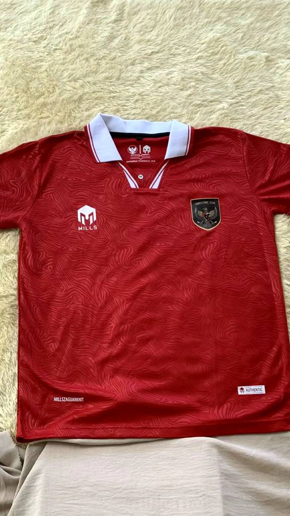 Jersey Timnas Indonesia MILLS Warna Putih: Logo Timbul Kualitas GO