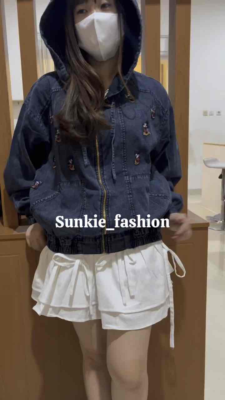 JAKET JUMBO BORDIR BAHAN SOFT DENIM PREMIUM HALUS (TIDAK KAKU)DIJAMIN BAHAN BAGUS DAN JUMBO LD 120