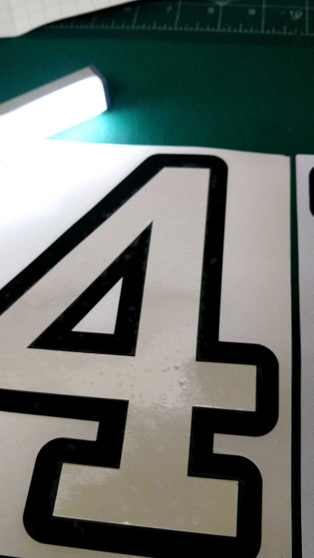 18cm 28cm Height Chrome Number Sticker (Font Rokkit) - Vinyl Sticker for Wheelie Bin / Dustbin / Car (Die-cut) Number-06