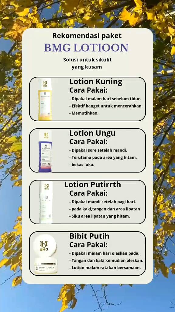 Kemasan Baru Lotion BMG Dosting Bpom 1 Paket Siang Malam