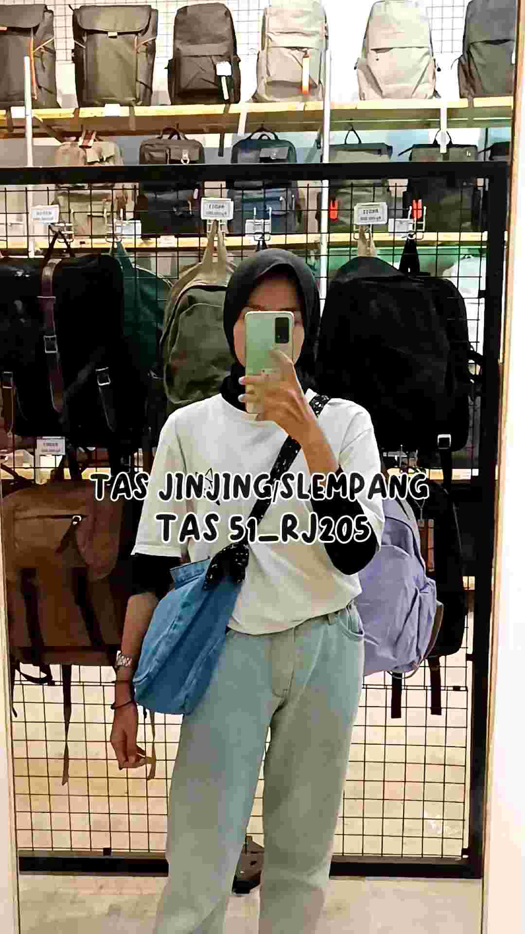 Selempang Denim Strap Floral Tas Wanita Kasual Blue Jeans Shabby RJ205