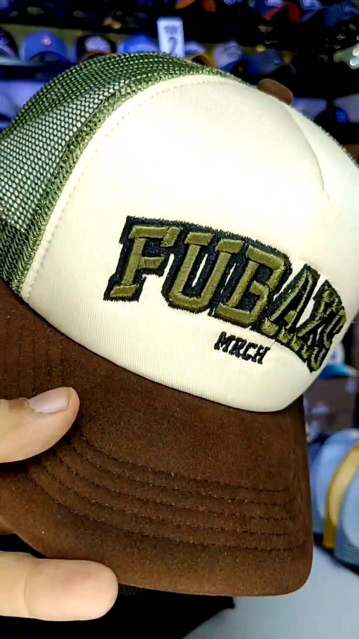 FUBAXS Topi VISOR PENDEK Trucker Jaring Topi Terbaru Variasi Warna COKLAT CREAM ARMY