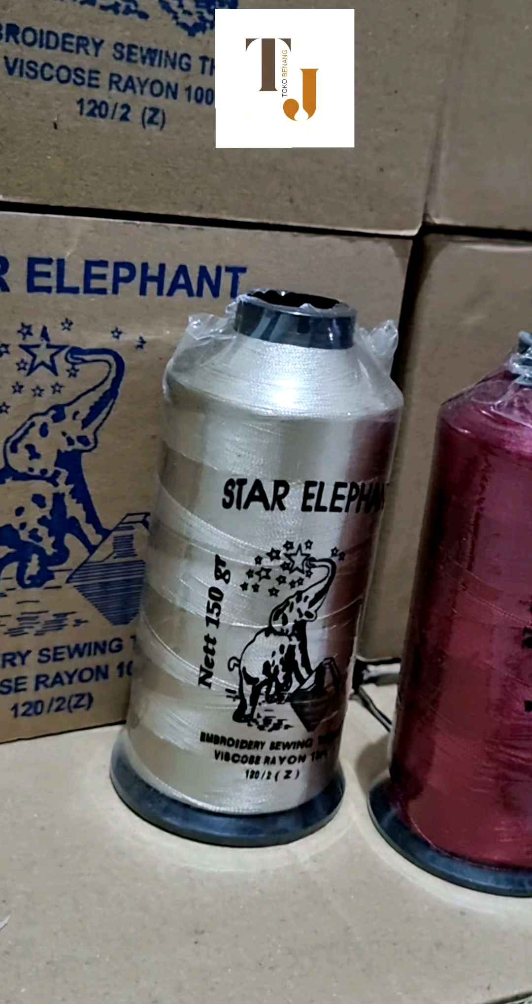 Star Elephant Benang Bordir Rayon (120/2) (150gr) (3 cones)