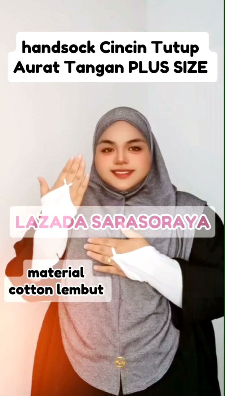 [ 88KG - 145KG ] Handsock Cincin Plus Size Tutup Aurat Tangan Cotton Lembut / Handsock Umrah Haji / Handsock Big Size