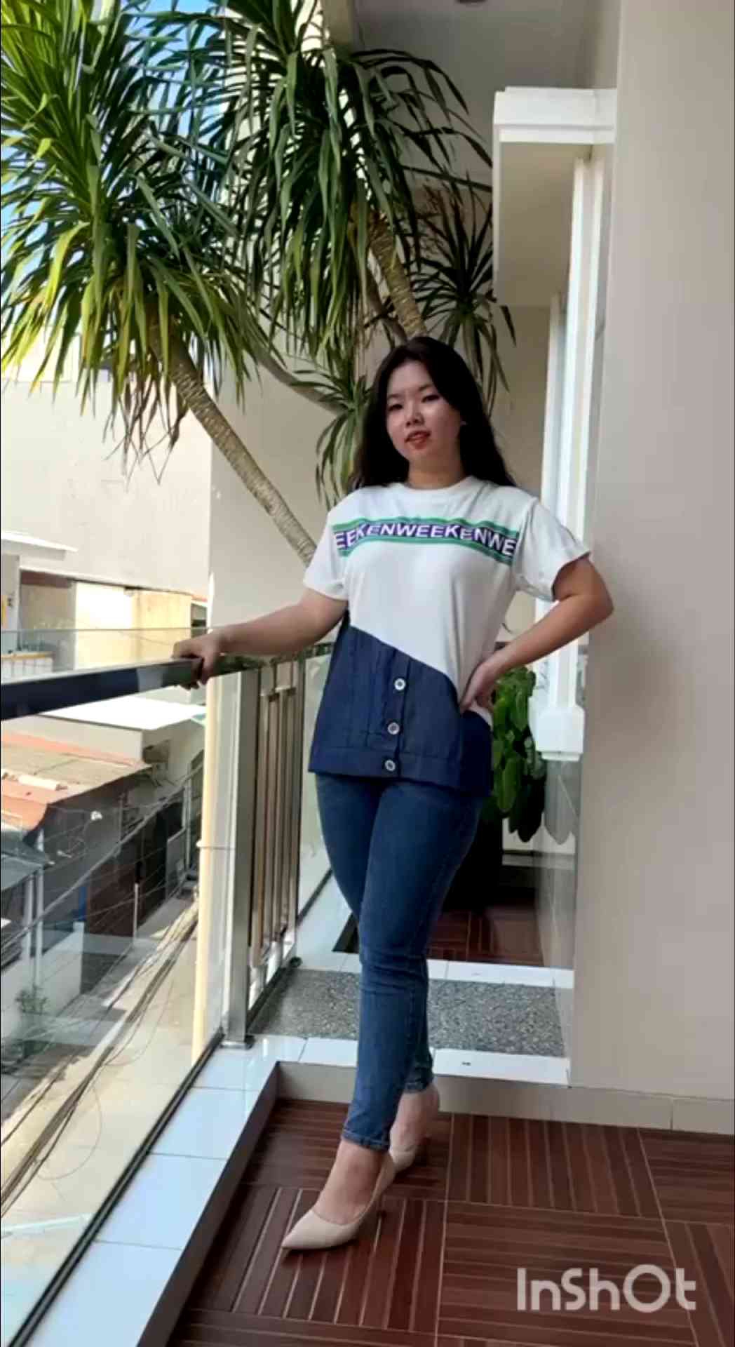 Kaos Lemossty Ria Oblong Venus Premium Kombinasi Jeans Wanita