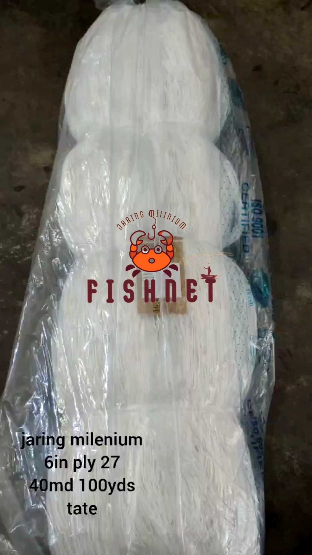 jaring milenium/jaring ply/jaring kakap 6inci ply 27 40md 100yds tate