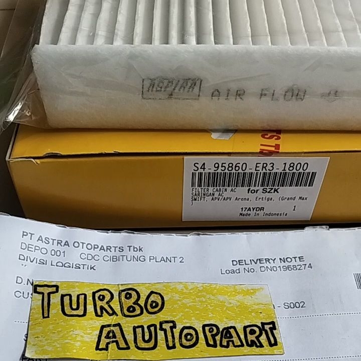 FILTER KABIN AC ERTIGA SWIFT APV APV ARENA MEREK ASPIRA 100% ORIGINAL