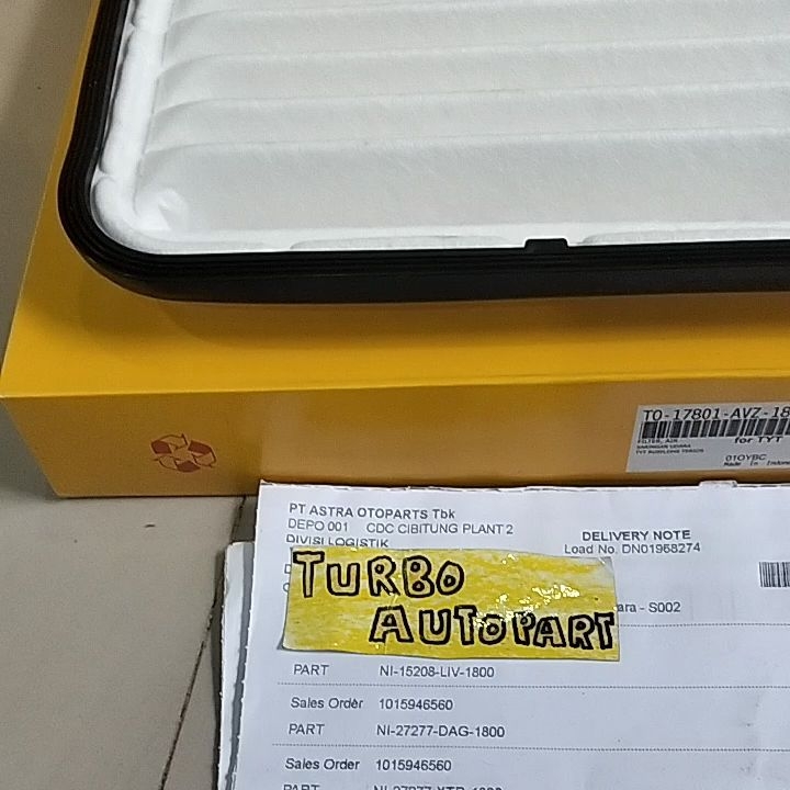 FILTER UDARA AIR FILTER AVANZA & XENIA > 16 ALL ALL NEW DUAL VVTI 1.3 & 1.5 RUSH TERIOS VIOS & YARIS 2014 SIENTA MITSUBISHI MIRAGE MEREK ASPIRA 100 % ORIGINAL