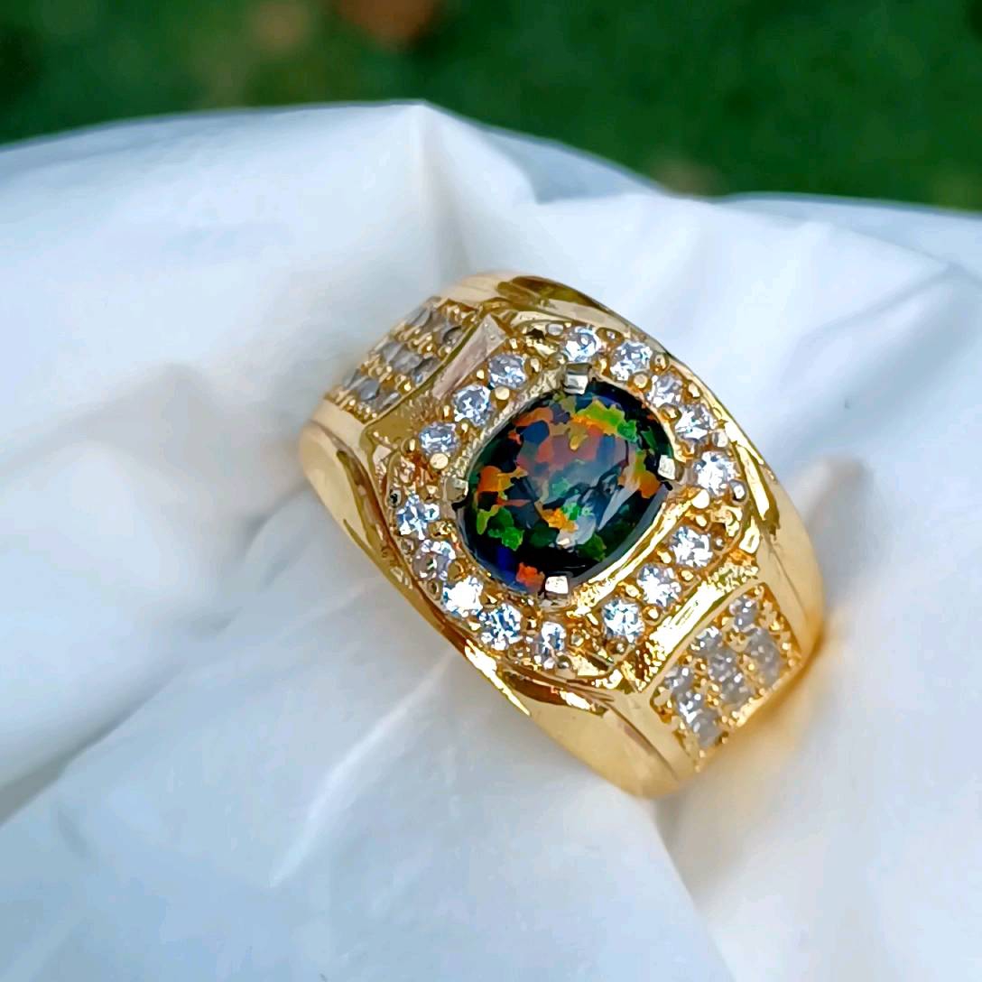 CINCIN BATU BLACK OVAL KALIMAYA AUSTRALIA SUPER JARONG MINIMALIS