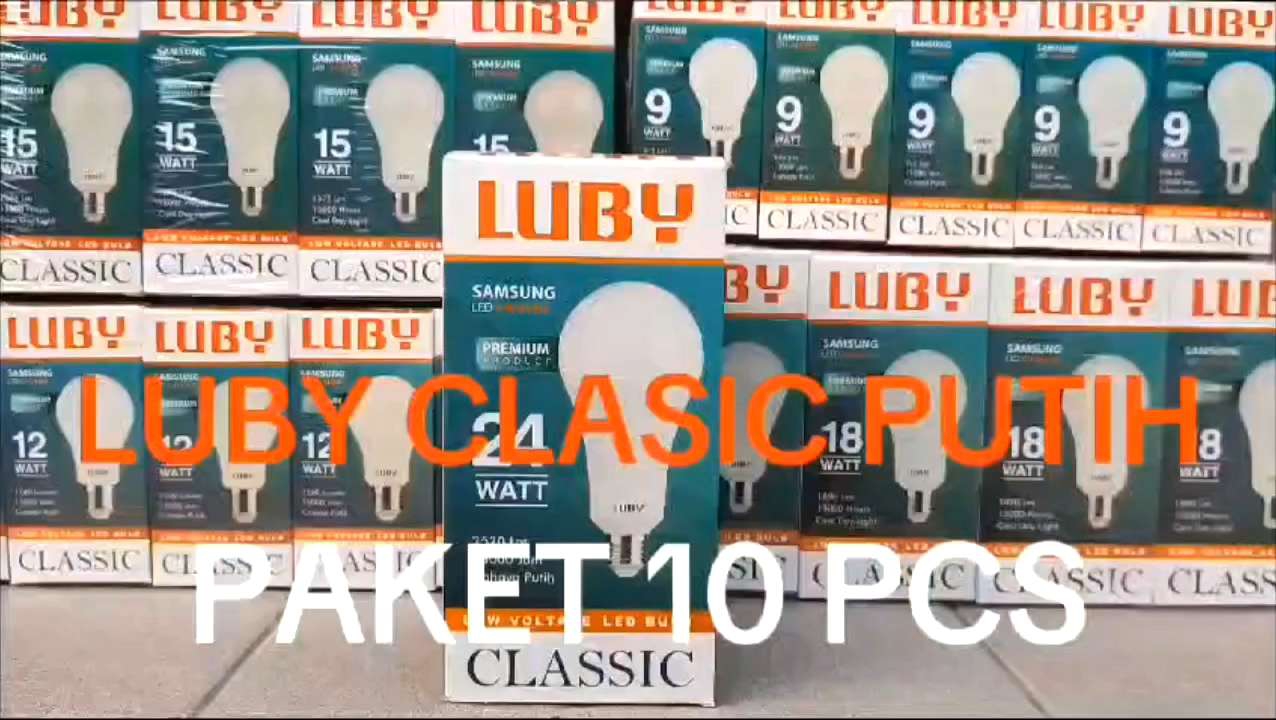BOHLAM LED LUBY CLASSIC CAHAYA PUTIH PAKET 10 PCS 18 WAAT