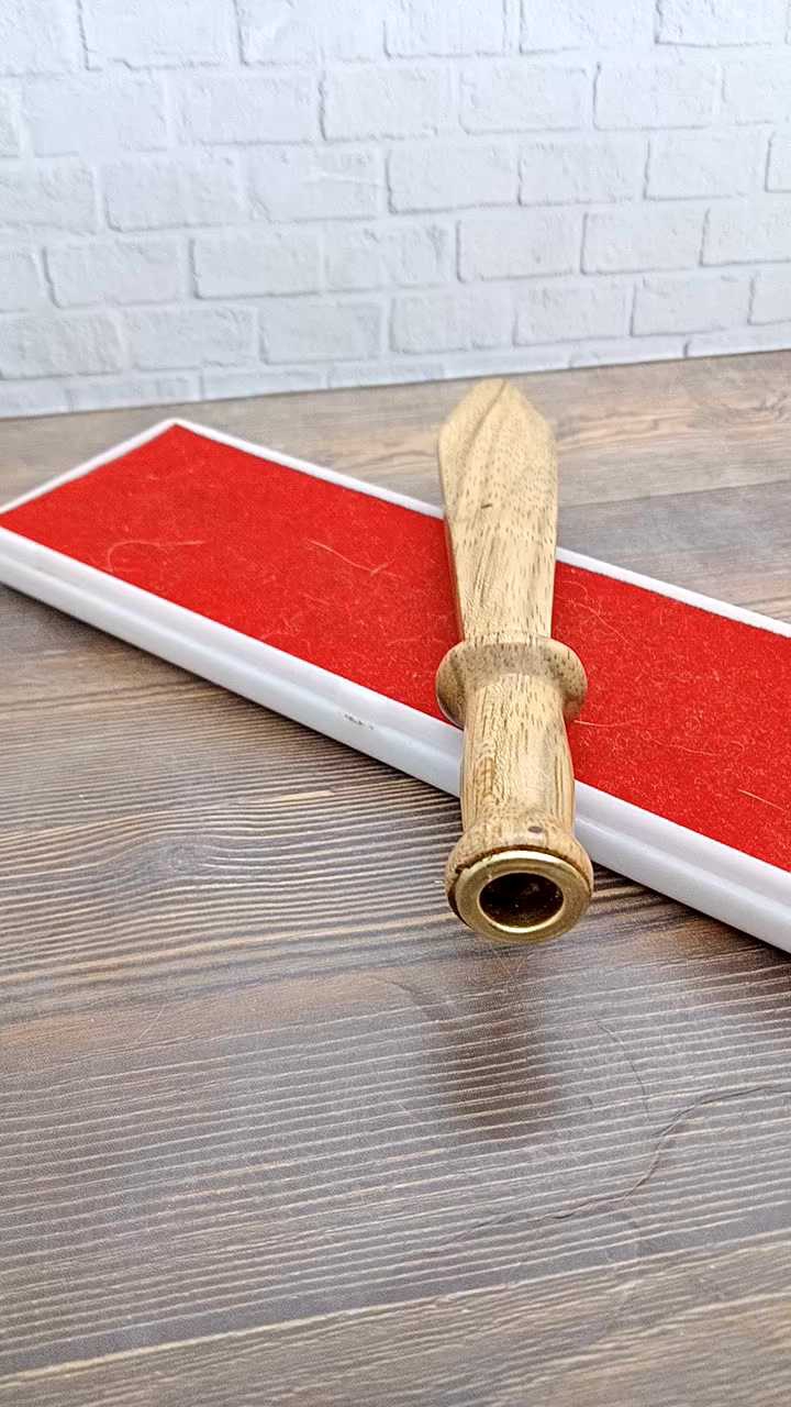 once pipa klokotan kayu Bidara motif pedang A82