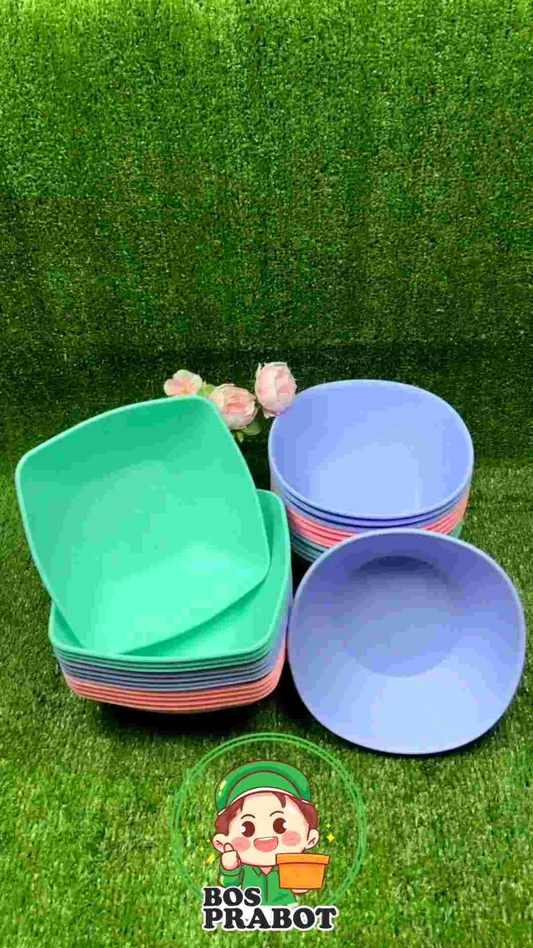 MANGKOK PLASTIK KOTAK DAN BULAT SATUAN / MANGKOK MAKAN PLASTIK LUSINAN MURAH