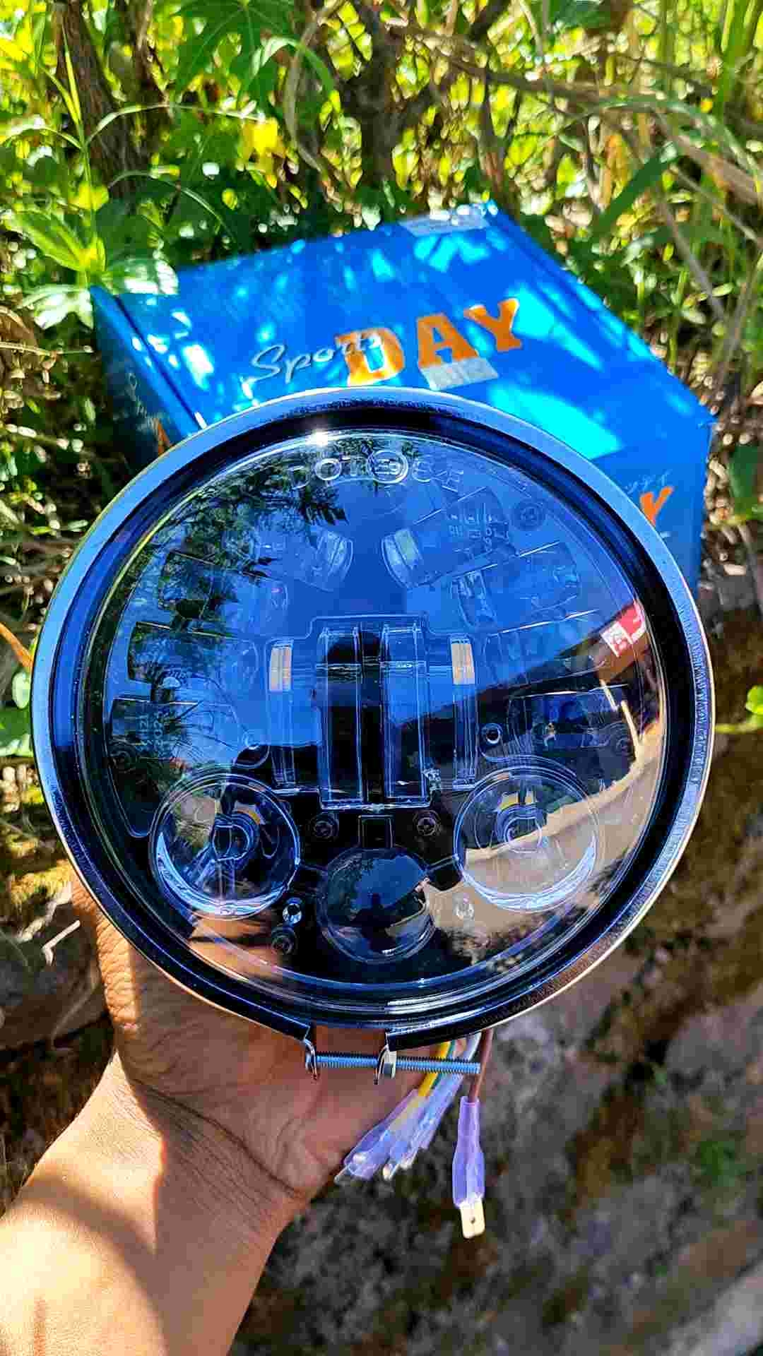 DAYMAKER 5.75 in Set Reflektor set Batok Lampu Depan L2G Pres crome PNP CB 100 125 Gl GLpro GLmex Megapro Tiger Herex Good Qualit