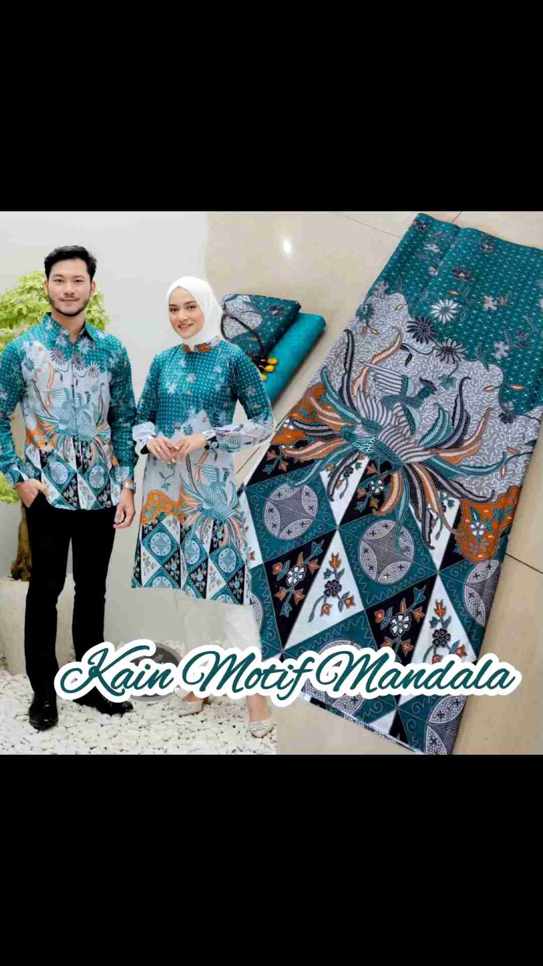 Kain Batik Printing Halus Meteran Modern Seragam Baju Bridesmaid Motif Mandala