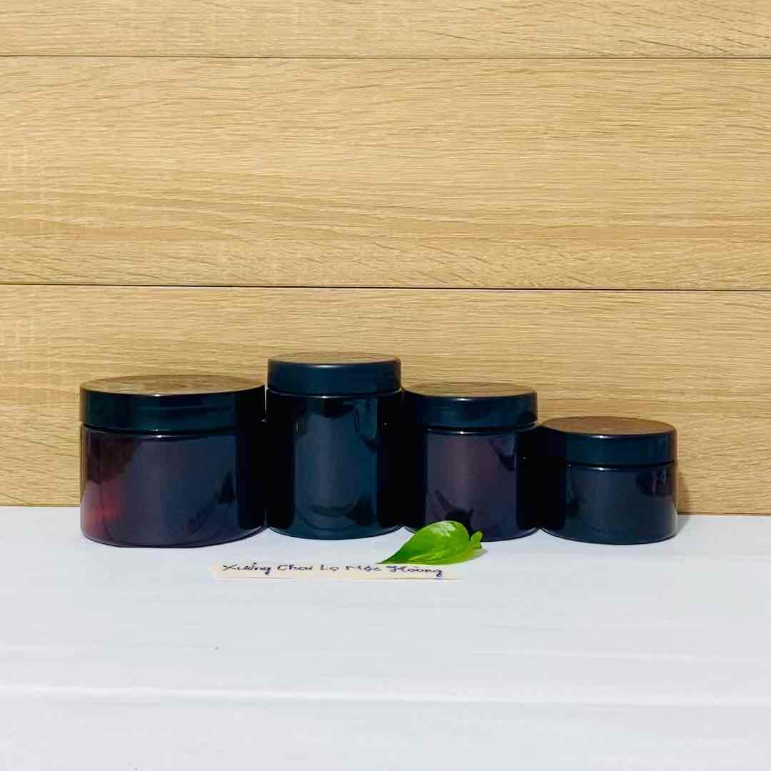 HỦ NHỰA 300gram / 250gram / 200gram 100gr MÀU NÂU- Nhựa Pet Cao Cấp-Chiết mỹ phẩm-Đựng Kem-Dầu Xả-Hàng Đẹp