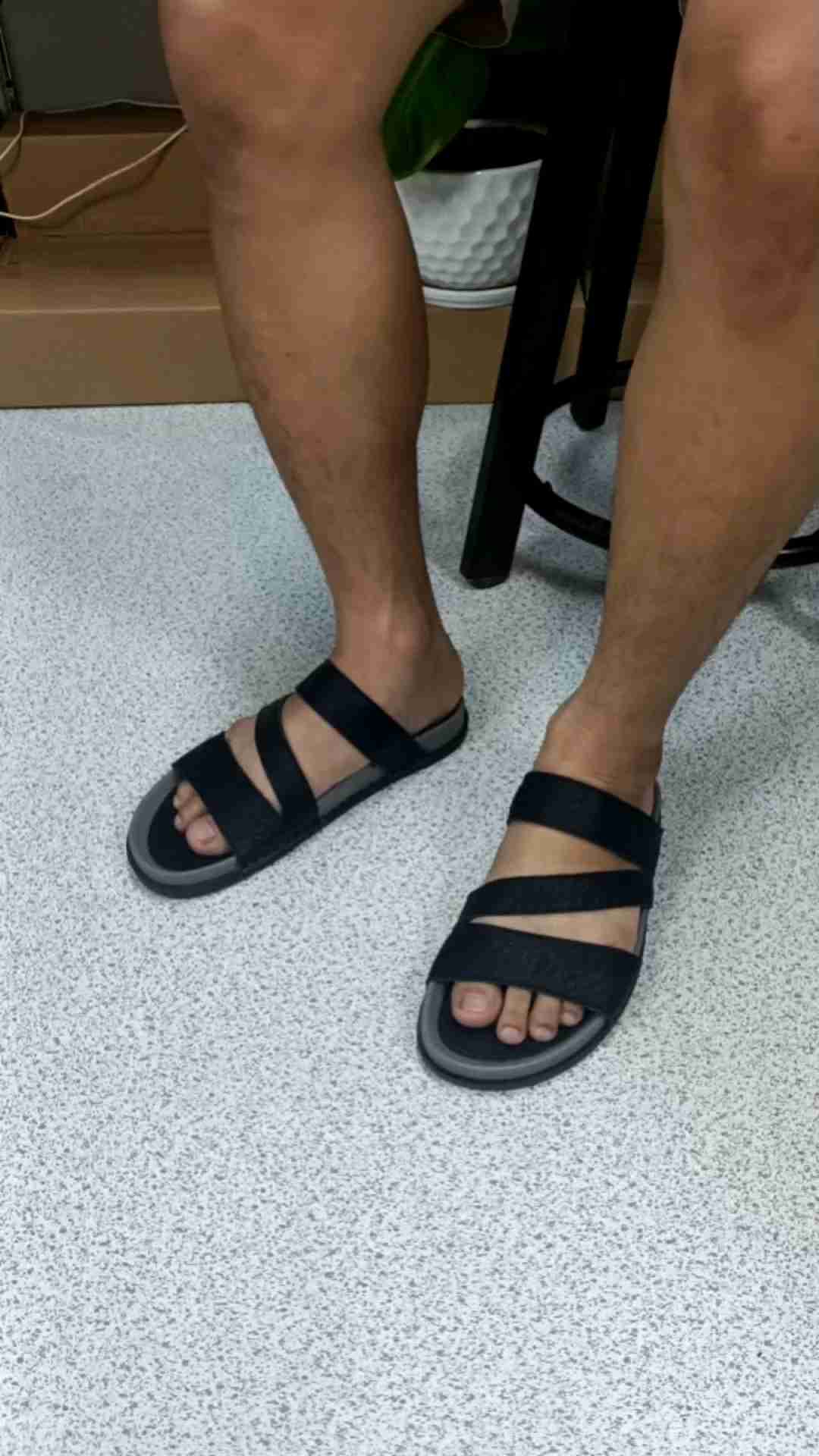 Dép nam quai ngang thời trang Dép quai ngang nam QNX03 trẻ trung  cá tính đế thấp lõm mềm nhẹ