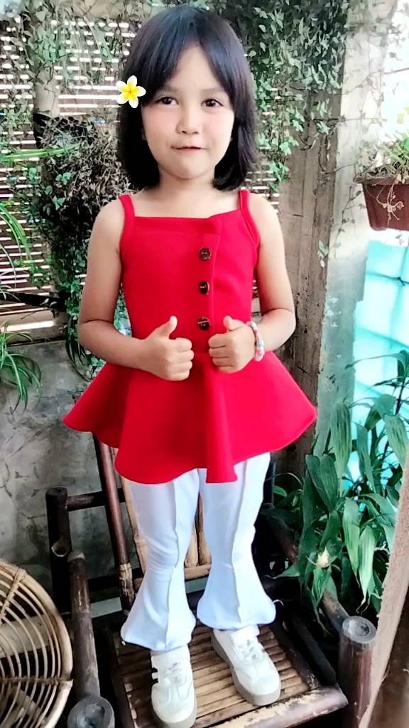 atasan anak perempuan tanktop model duyung bahan scuba 1-6 tahun