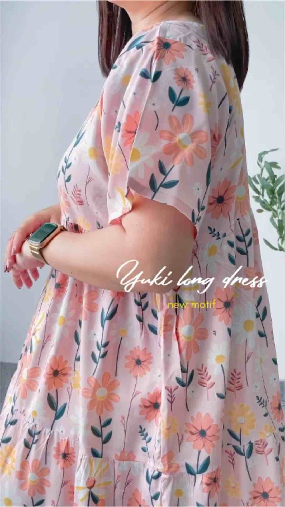 MISSDASTER YUKII DRESS DASTER REMPEL SUSUN PANJANG MOTIF BUSUI DAN BUMIL FRIENDLY