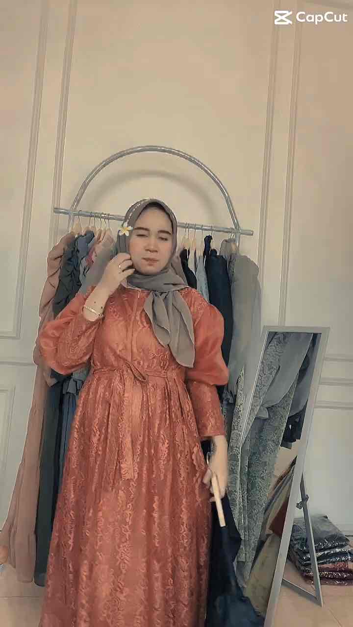 Gamis 2024 Simpel Mewah Alice Maxy Gamis Brukat Mix Organza Lapis Furing Busui Aktif