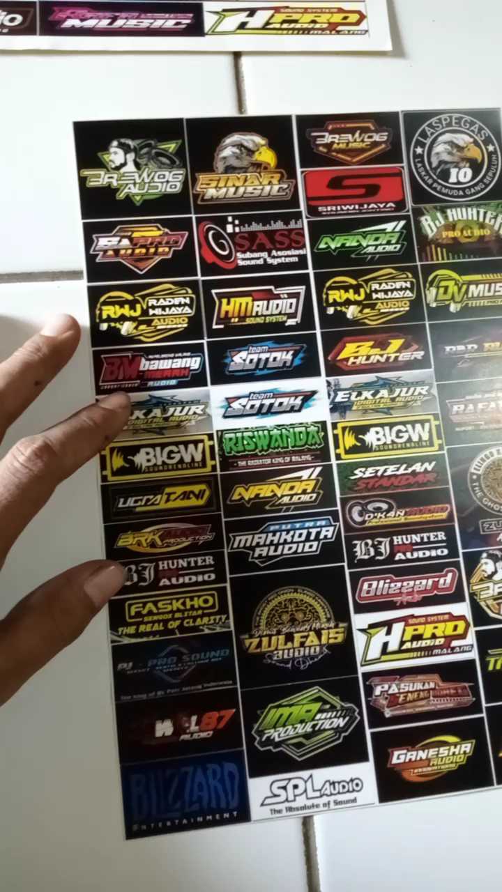 Stiker Logo Sound 1 Lembar Bahan Cromo