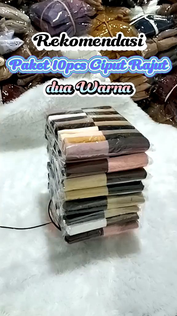 Paket Hemat 10Pcs Ciput Rajut 2 Warna / Inner Rajut 2 Warna / Dalaman Kerudung Rajut / Ciput Rajut Anti Pusing / Dalaman Jilbab Wanita